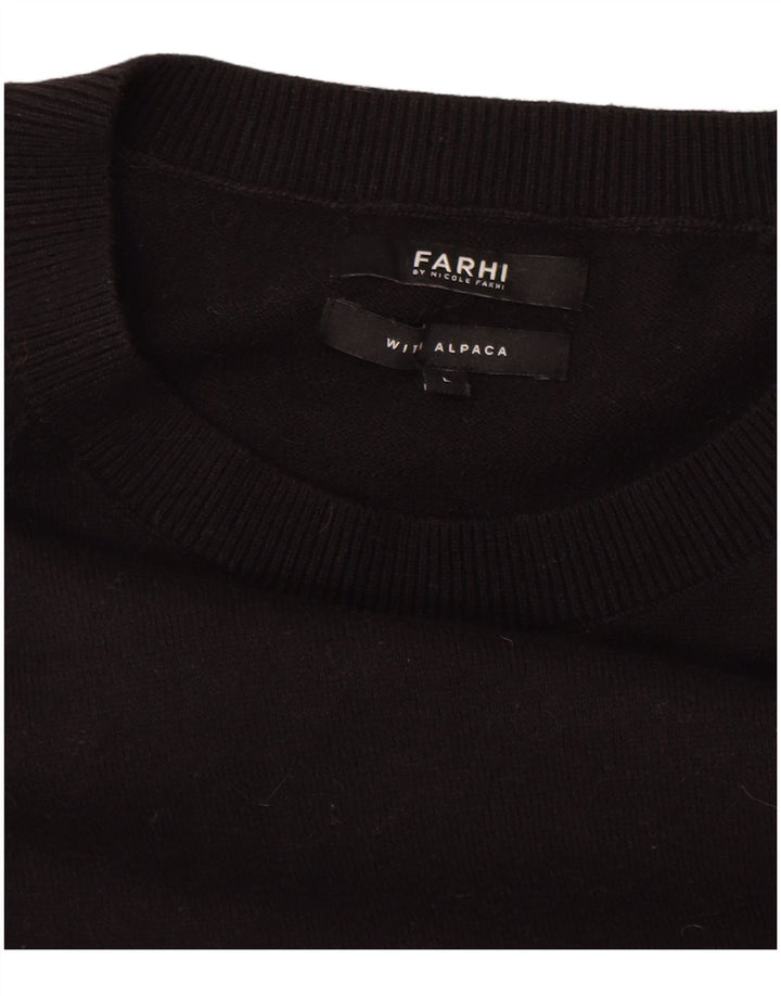 Farhi Pull col bateau pour homme en coton noir Taille L
