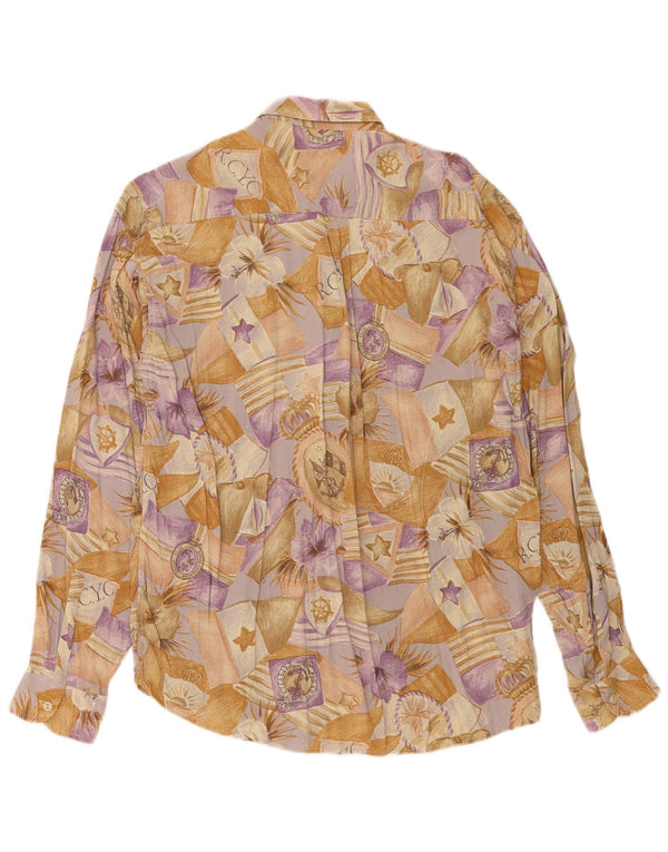 Chemise homme vintage Viscose florale beige moyen