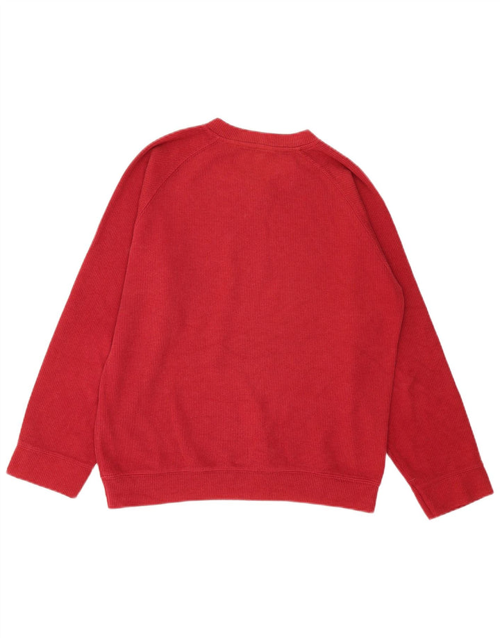 Zara Pull Graphic V-neck Jumper Homme Rouge Moyen Coton