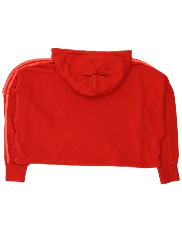 Adidas Pull à capuche surdimensionné pour femme UK 14 Rouge moyen Coton