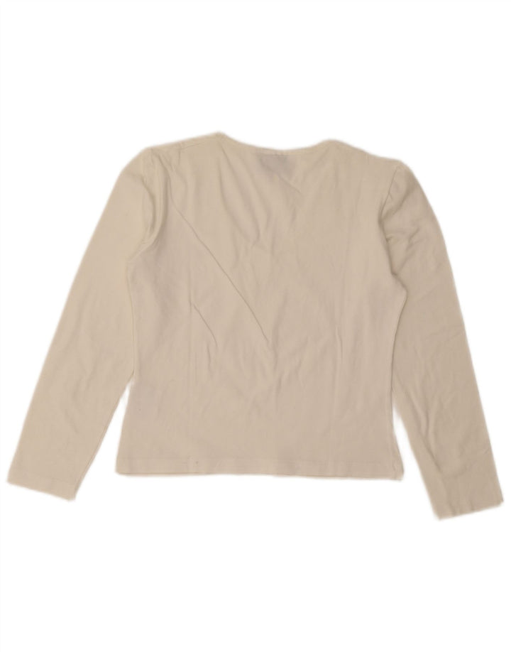 Lee Womens Crop Top Manches Longues UK 14 Grand Coton Blanc