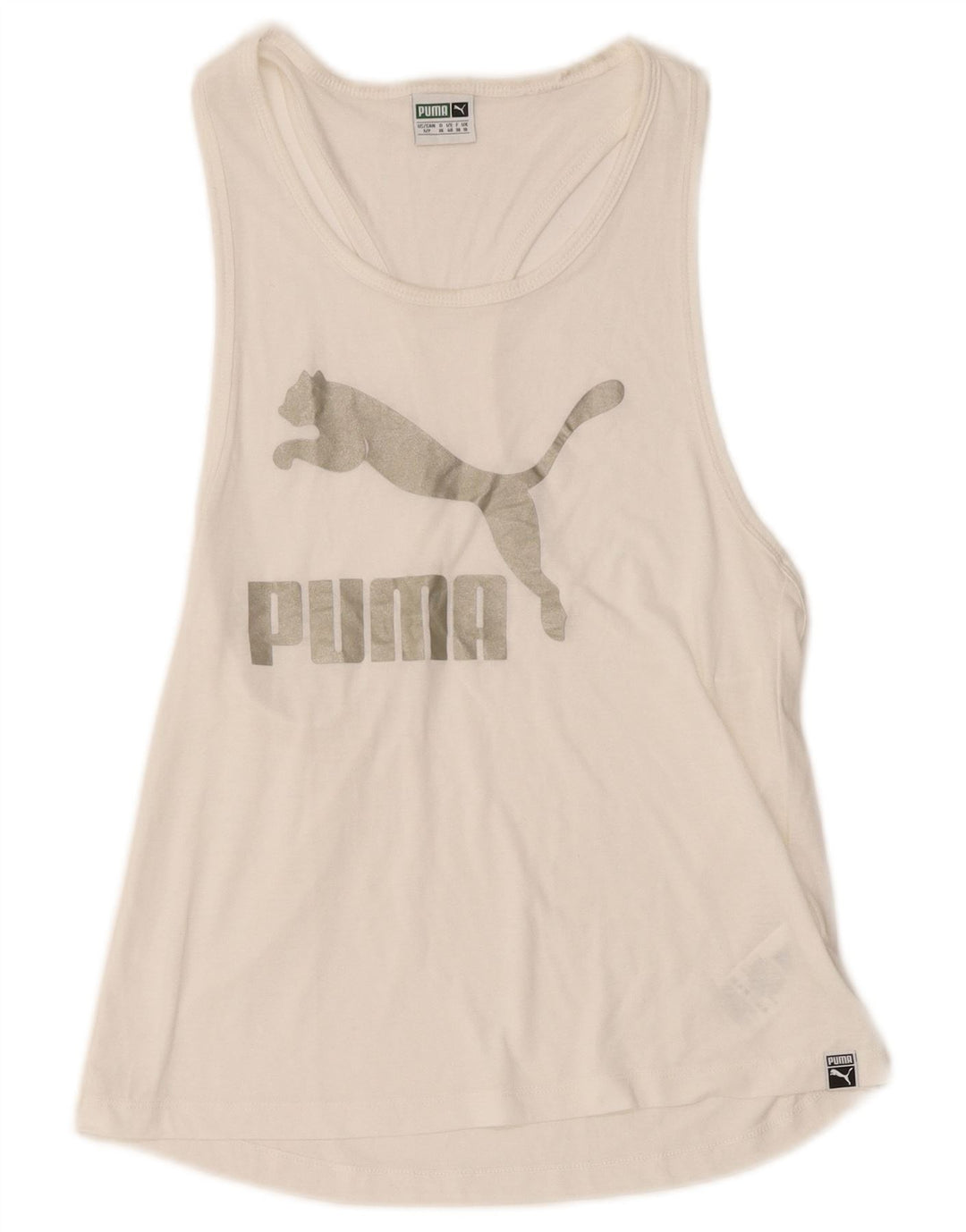 Puma Débardeur graphique pour femme UK 10 Small Blanc Polyester