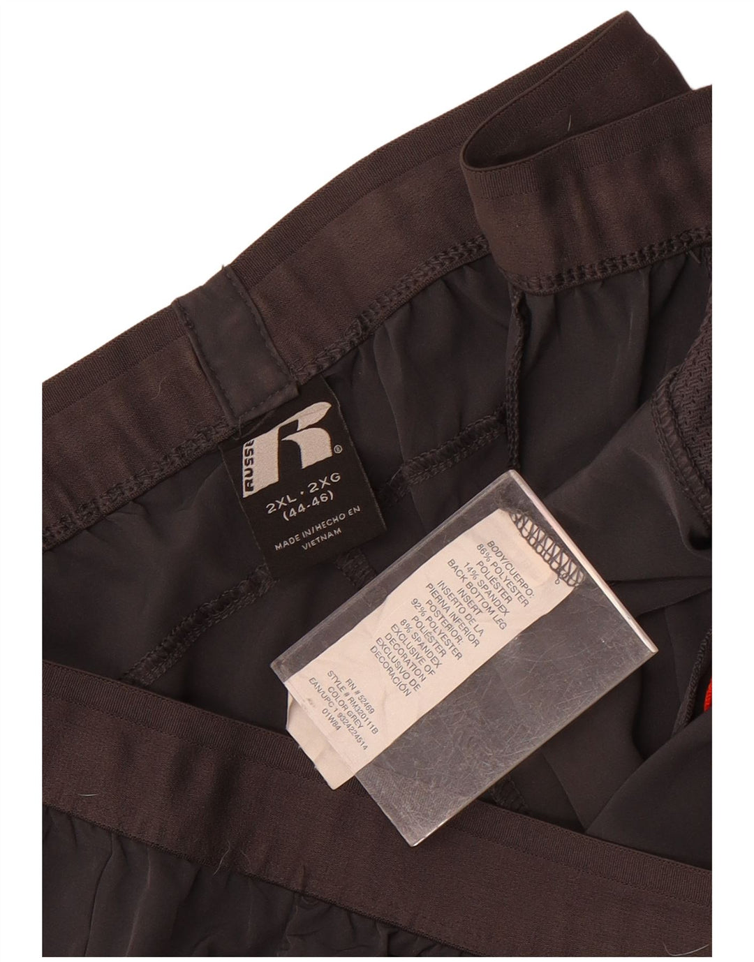 Russell Athletic Short de sport pour homme 2XL Gris Colorblock Polyester