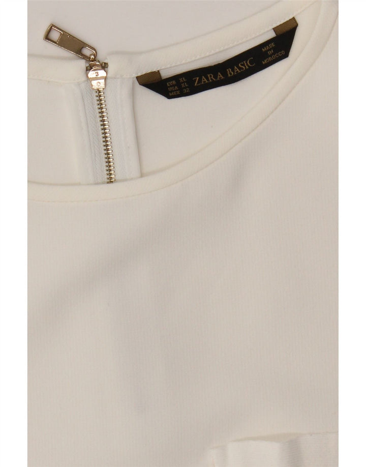 Zara Femme Chemisier Top UK 18 XL Blanc