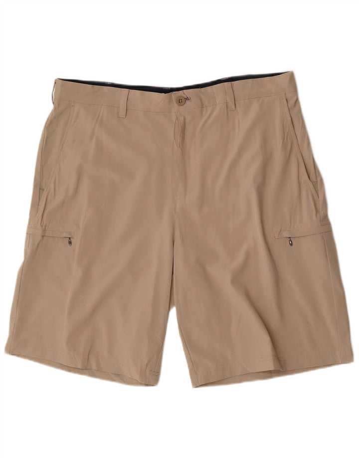 Izod Short cargo de golf pour homme W38 XL Beige Polyester Sports