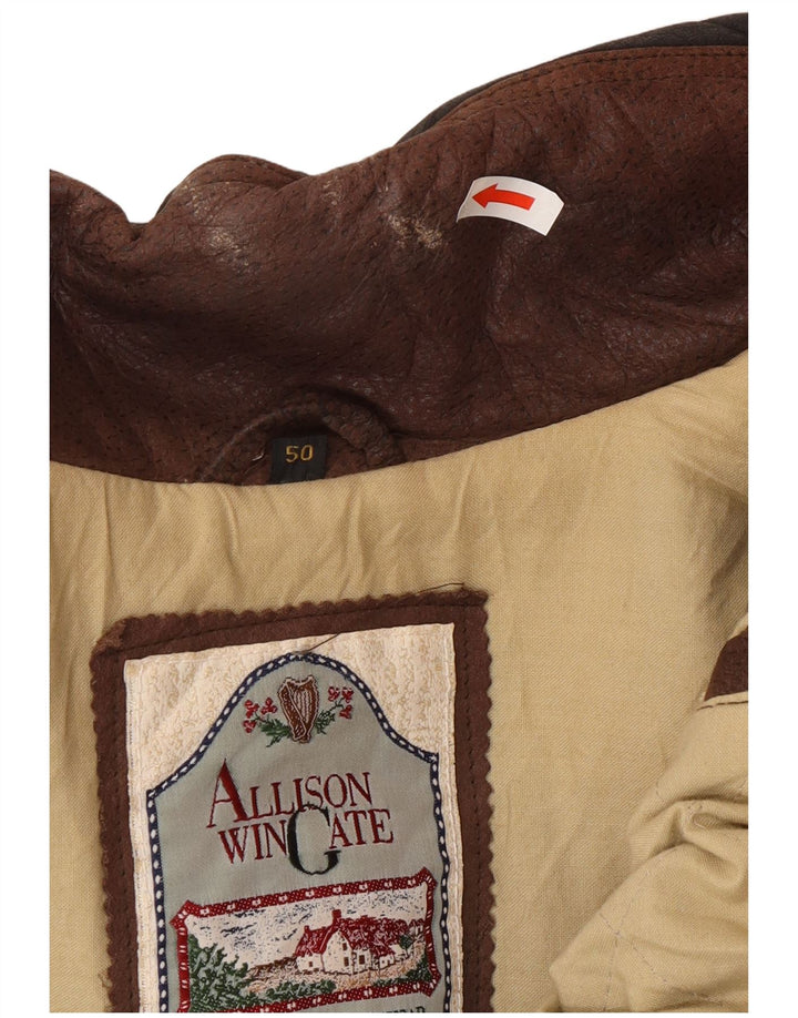 Allison Wingate Gilet en cuir pour homme EU 50 Large Marron Classique