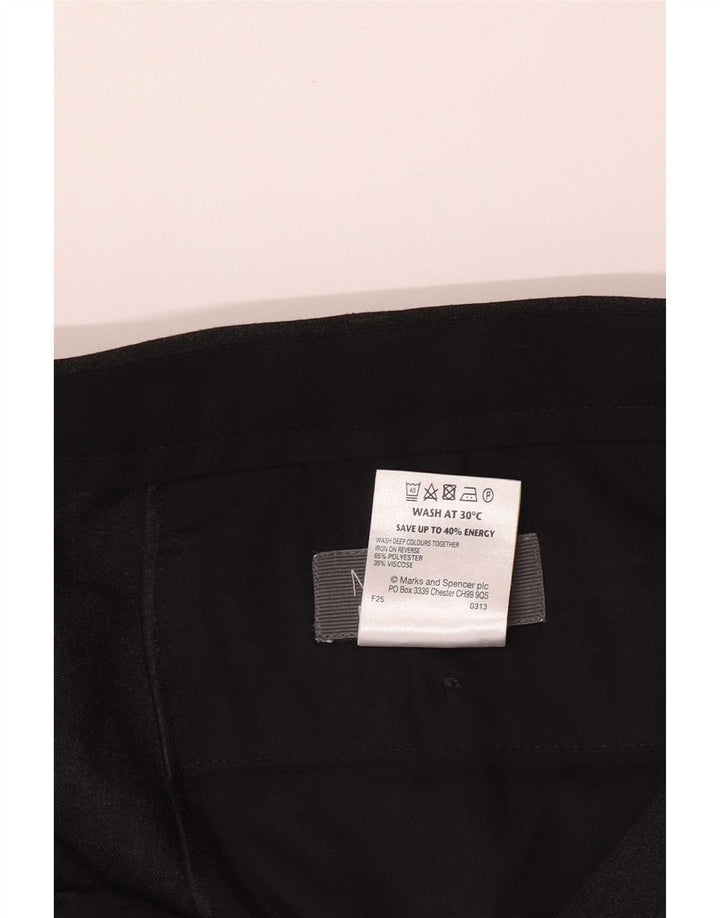 Marks & Spencer Pantalon de costume droit pour homme W42 L33 Noir Polyester