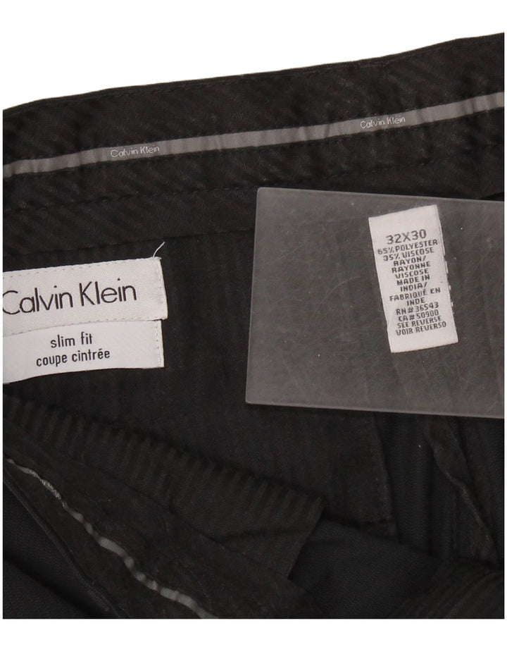 CALVIN KLEIN Pantalon de Costume Slim Fit Homme W32 L30 Noir Polyester
