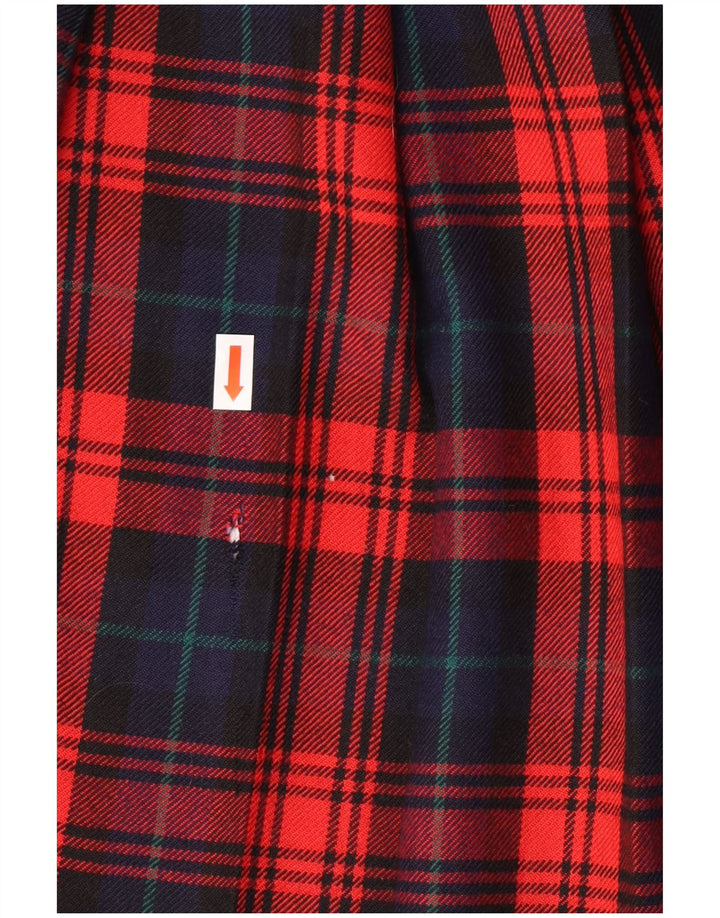 vintage Womens Knife Jupe plissée IT 42 Medium W28 Red Check Virgin Wool