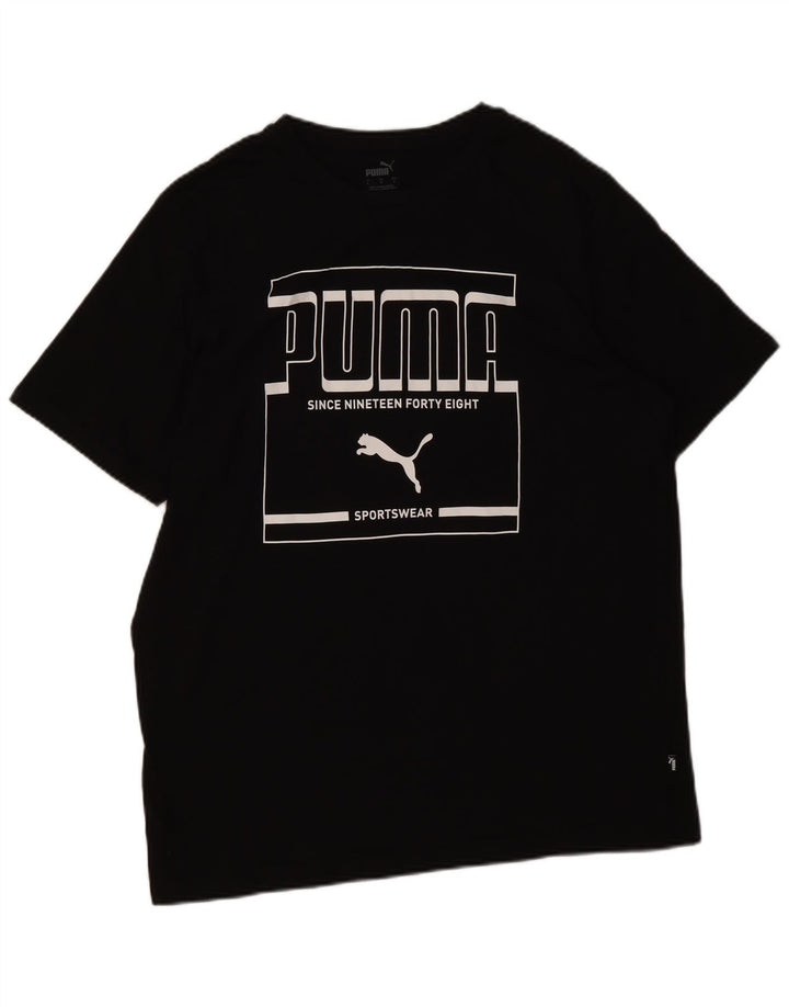 Puma T-shirt graphique pour hommes, grand, noir, coton