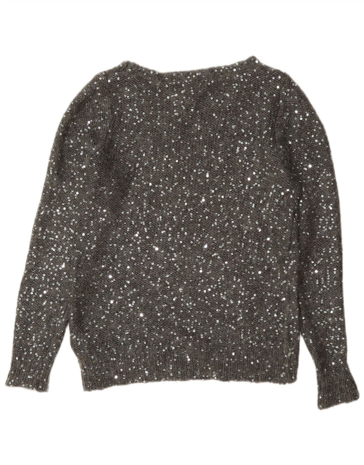 Marks & Spencer Pull col bateau pour femme UK 12 Gris moyen Polyester