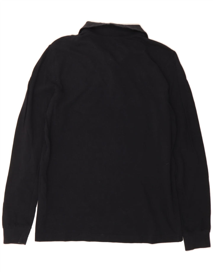 KAPPA Mens Long Sleeve Polo Shirt Medium Black Cotton Vintage Kappa and Second-Hand Kappa from Messina Hembry 