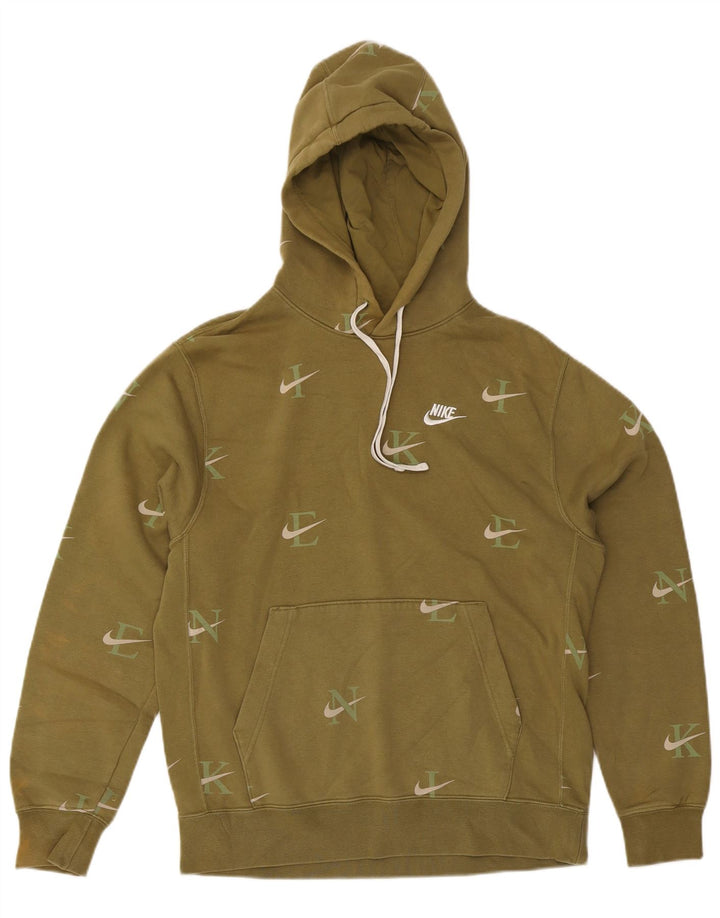 Nike Pull à capuche graphique en coton kaki moyen pour homme