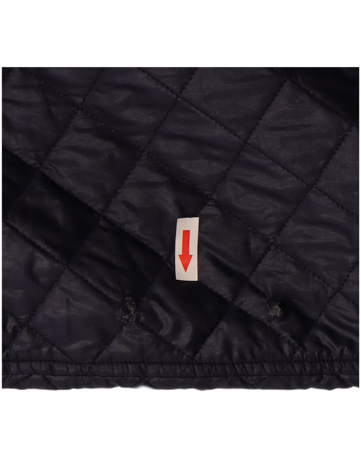G-Star Womens Quilted Coat UK 14 Medium Navy Blue Polyester