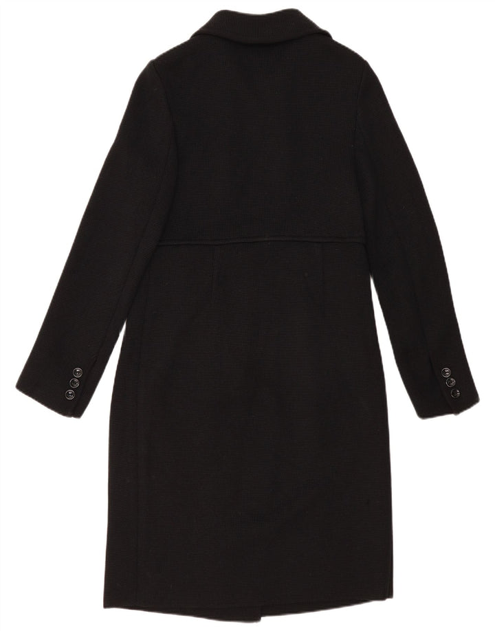 Luisa Spagnoli Manteau double boutonnage pour femme UK 10 Petite laine vierge noire
