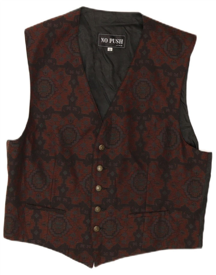 gilet homme vintage IT 50 Polyester Ikat Marron Moyen