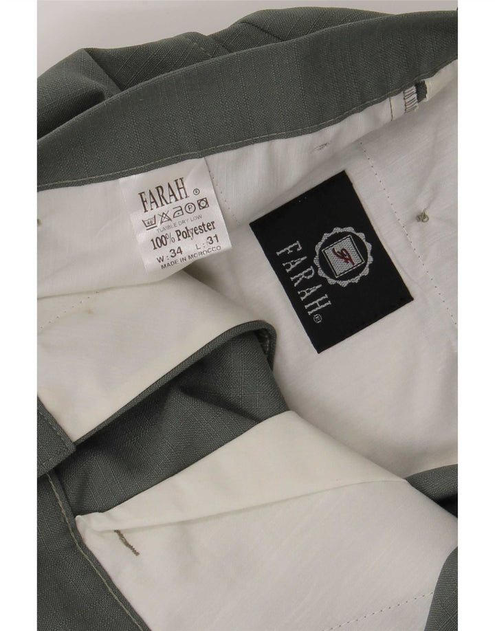 Farah Pantalon décontracté droit femme W34 L31 Vert Polyester