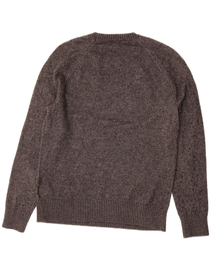 J. CREW Pull Col Rond Homme Gris Moyen Moucheté Polyamide