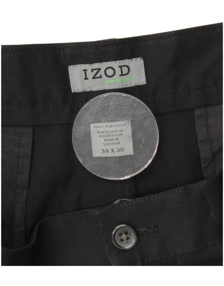 IZOD Pantalon Cargo Droit Homme W38 L30 Noir Polyester