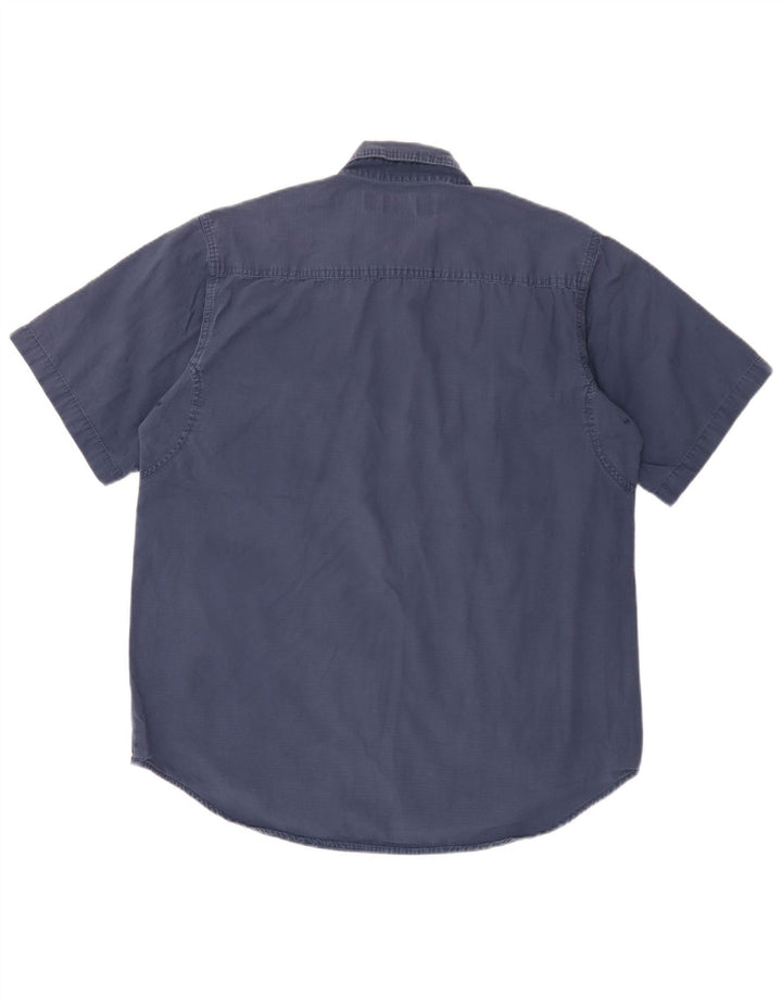 Wrangler Chemise à manches courtes pour homme en coton bleu marine Taille L