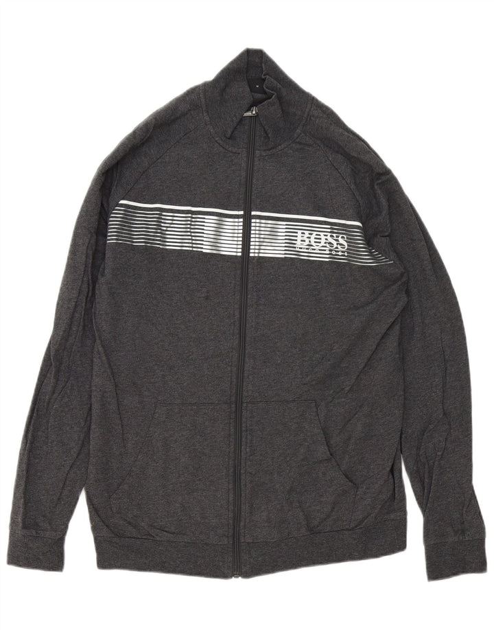 Hugo Boss Veste de survêtement en coton gris moyen |