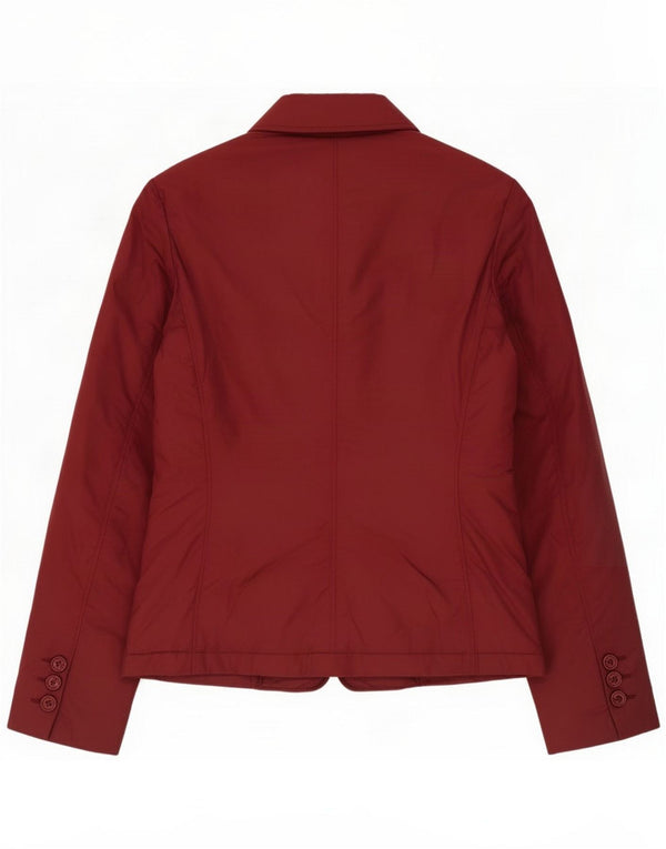 313 Tre Uno Womens Blazer Padded Jacket IT 42 Medium Burgundy Nylon