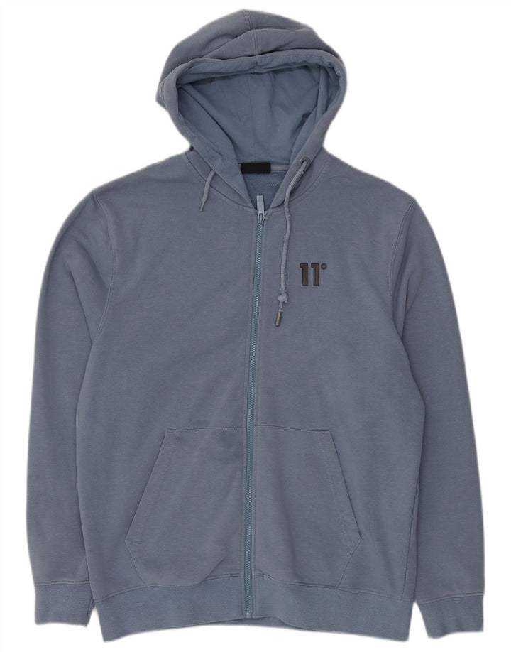 ELEVEN DEGREES Pull à capuche zippé pour homme en coton bleu petit