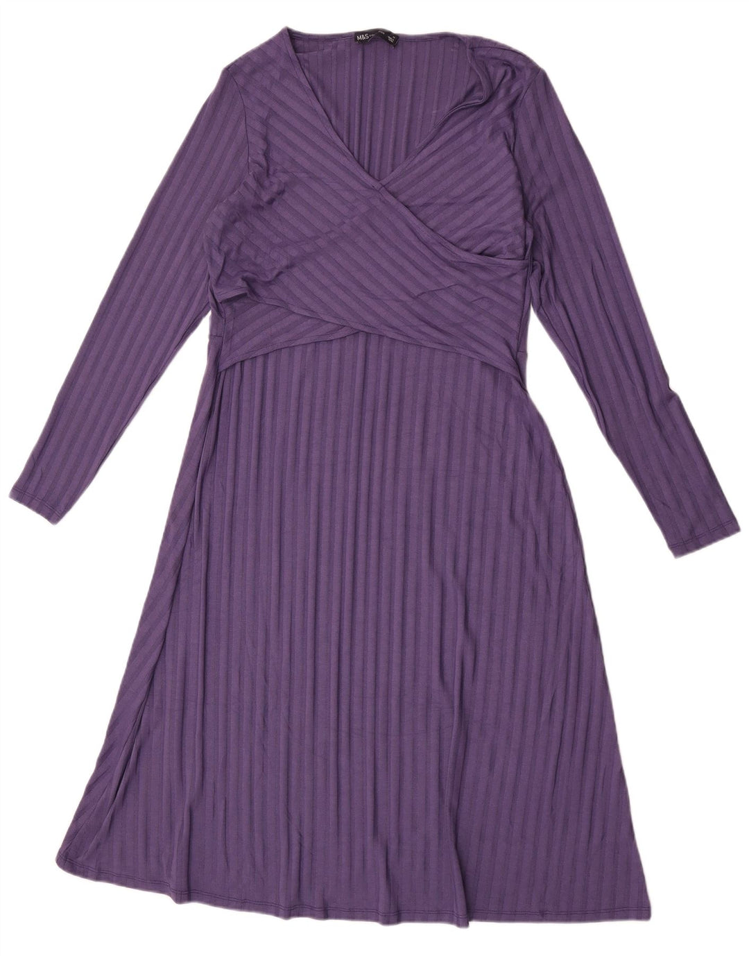 Marks & Spencer Robe trapèze pour femme UK 44, rayures violettes moyennes