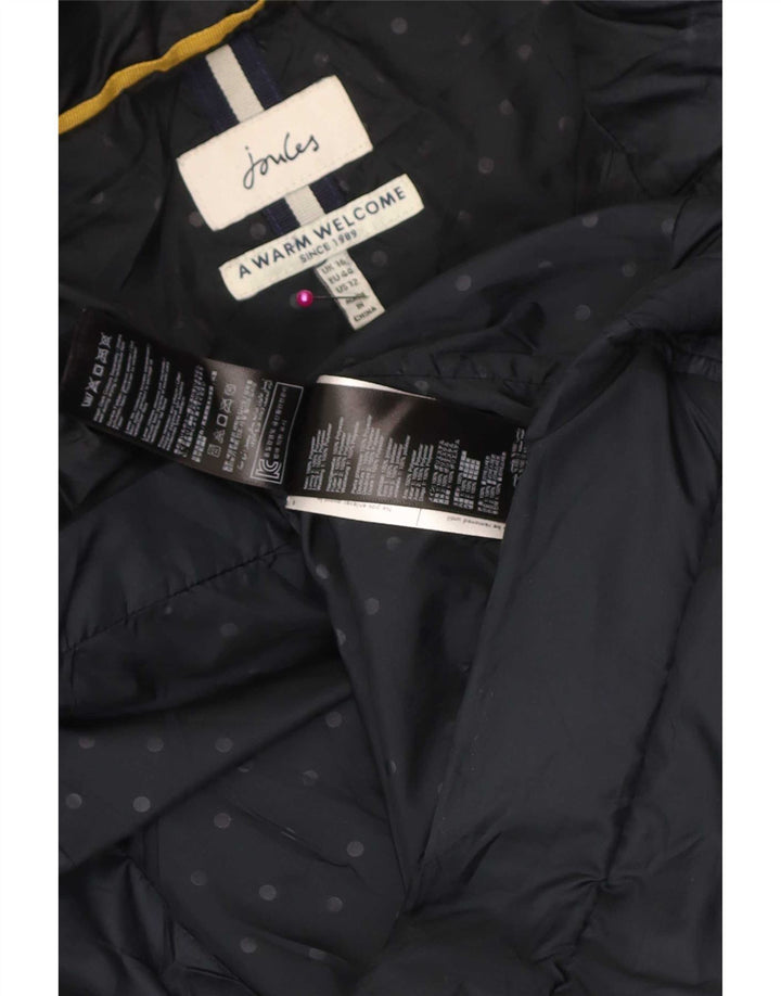 Joules Manteau matelassé à capuche pour femme UK 16 Large Bleu Marine Polyester