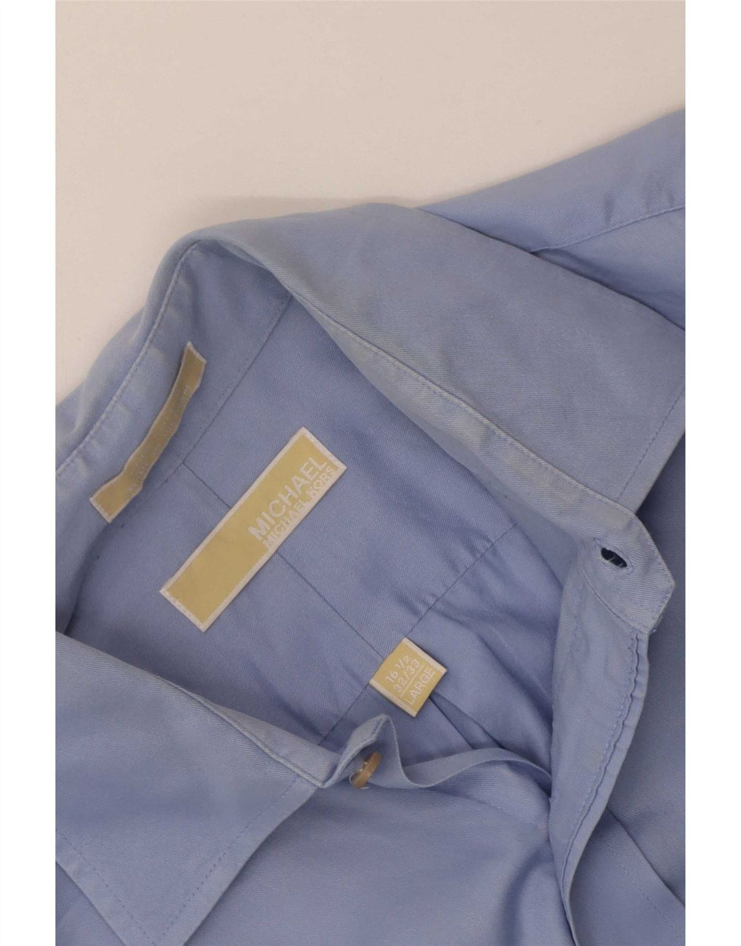 Michael Kors Chemise Homme Taille 16 1/2 Grand Coton Bleu
