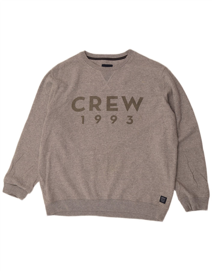 Crew Clothing Sweat-shirt graphique pour homme en coton gris 2XL