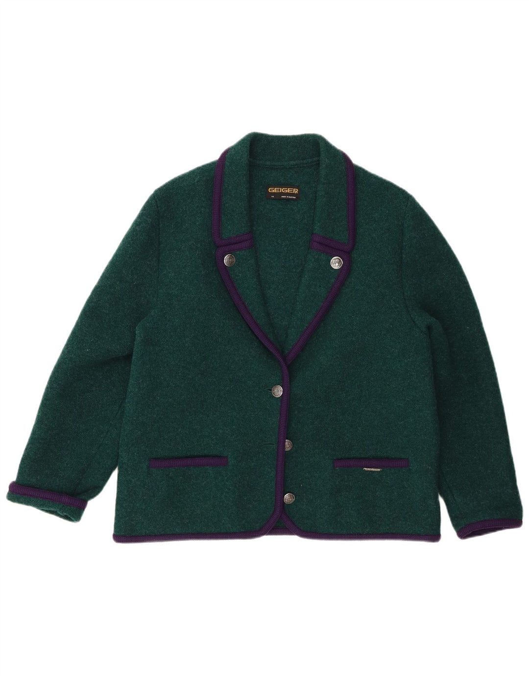 Geiger Veste Blazer 3 Boutons Femme EU 46 XL Laine Verte