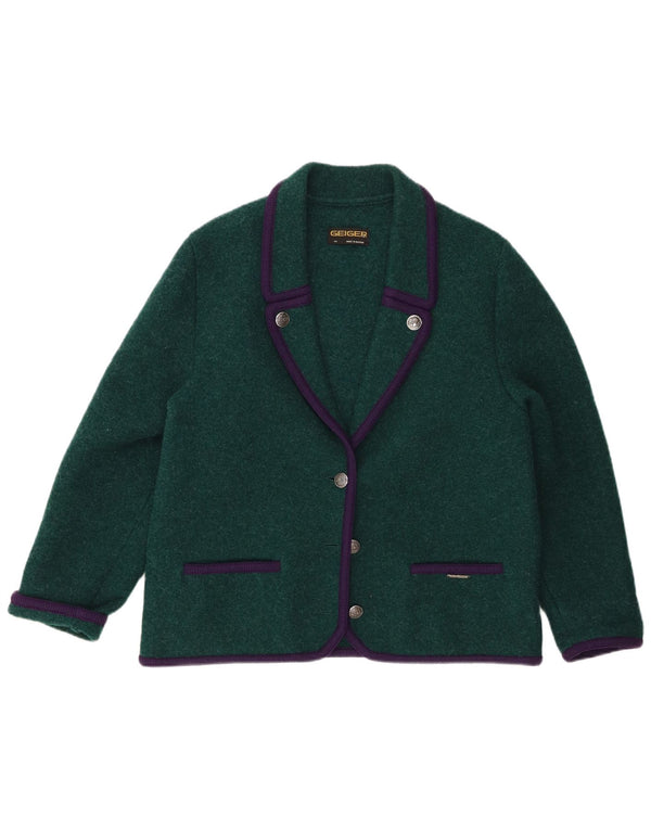 Geiger Veste Blazer 3 Boutons Femme EU 46 XL Laine Verte