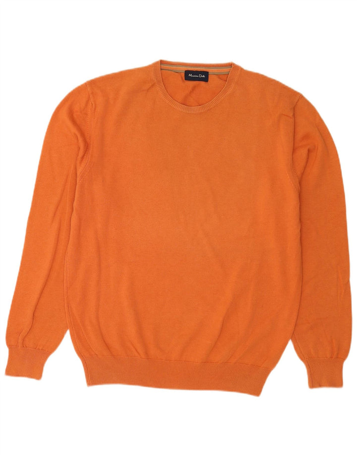 Massimo Dutti Pull col rond homme en coton orange moyen