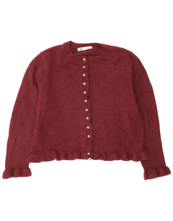 Zara Cardigan Femme Pull UK 18 XL Bordeaux