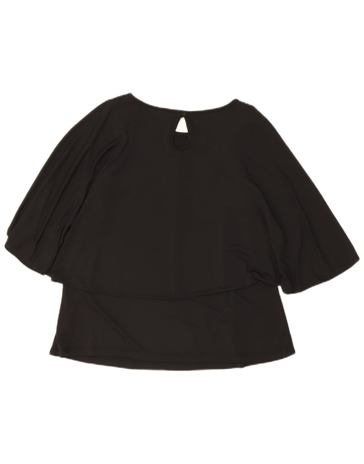 Topshop Chemisier chauve-souris pour femme UK 10 Petit Noir Polyester