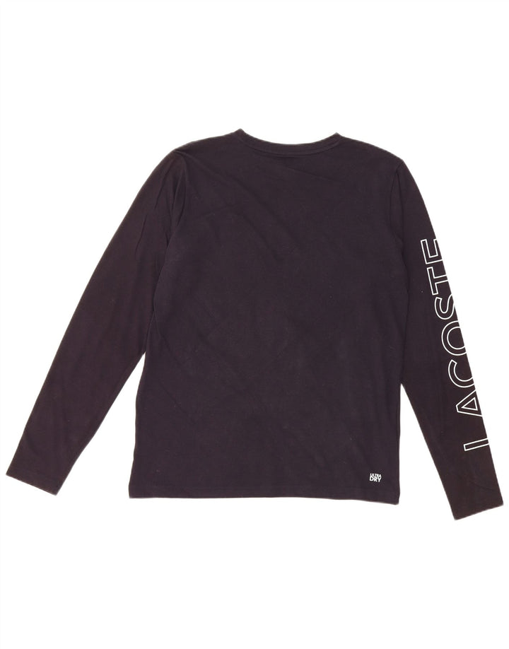 LACOSTE Haut Graphique Garçon Manches Longues 15-16 ans Bleu Marine Coton