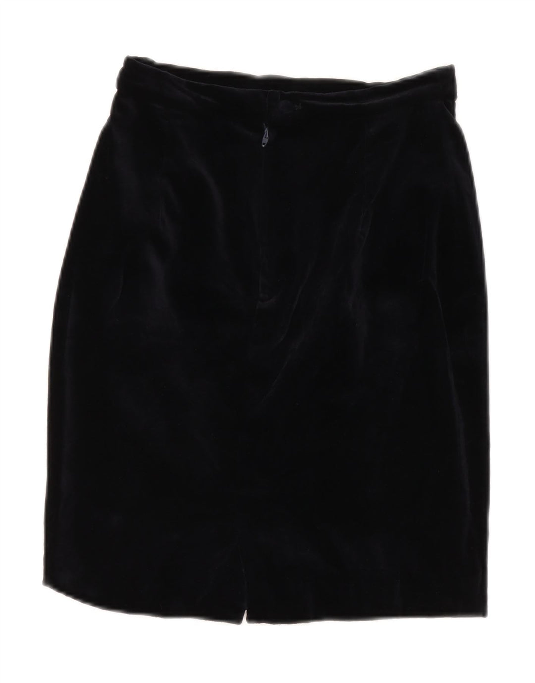 VINTAGE Jupe crayon taille haute en velours pour femme IT 42 Medium W26 Bleu marine