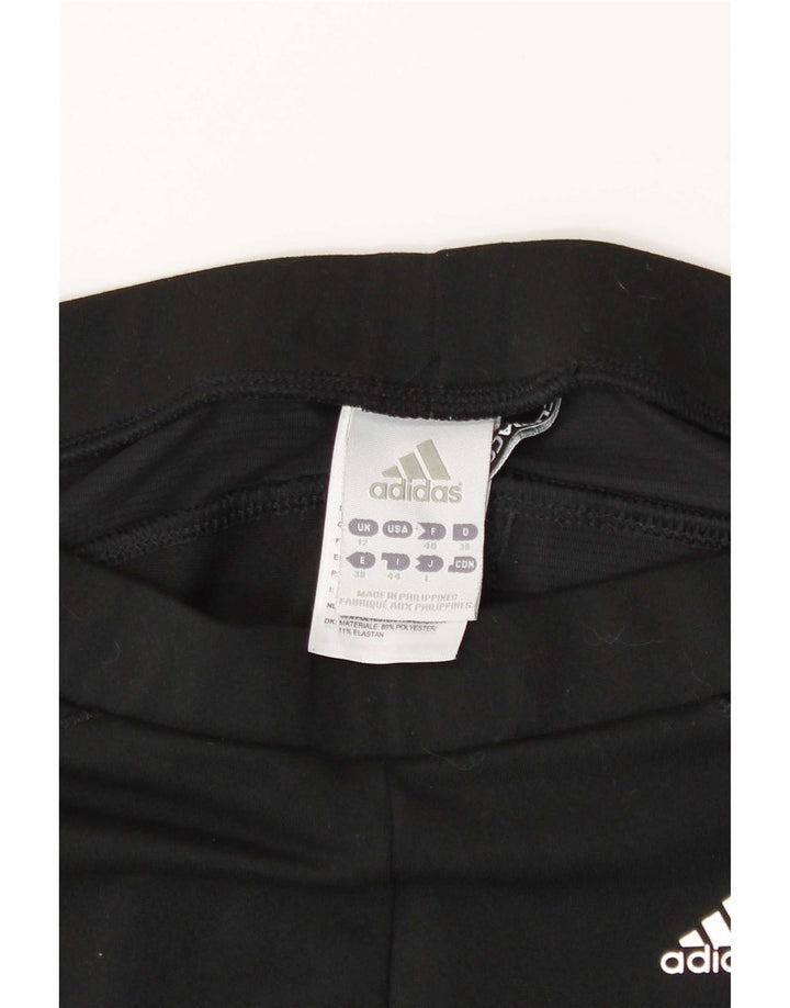 Adidas Femmes Climacool Capri Leggings UK 12 Moyen Noir Polyester