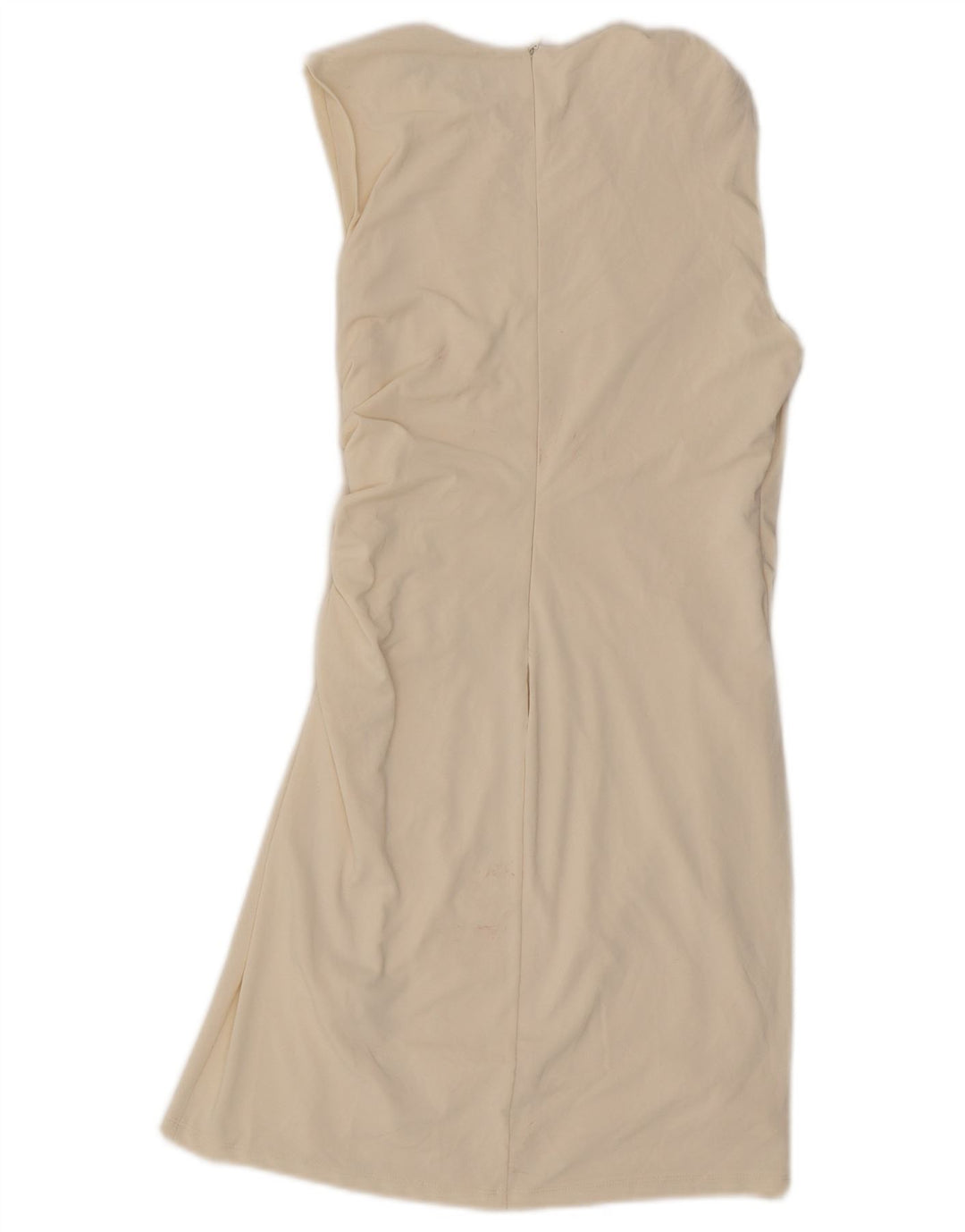 Zara Robe fourreau sans manches pour femme UK 12 Medium Off White Polyester