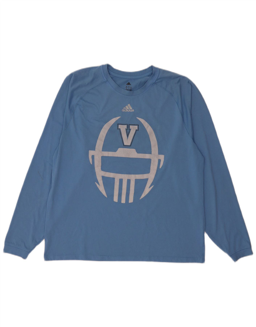 Adidas Hommes Villanova Graphic Top Manches Longues Grand Bleu Polyester