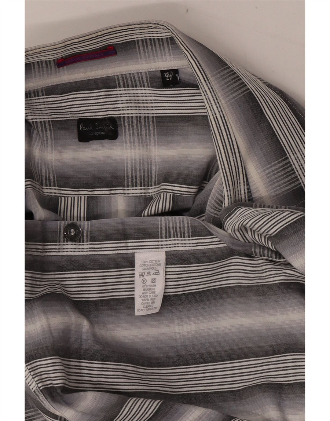 Paul Smith Chemise Homme Taille 42 16 1/2 Grand Coton à Carreaux Gris