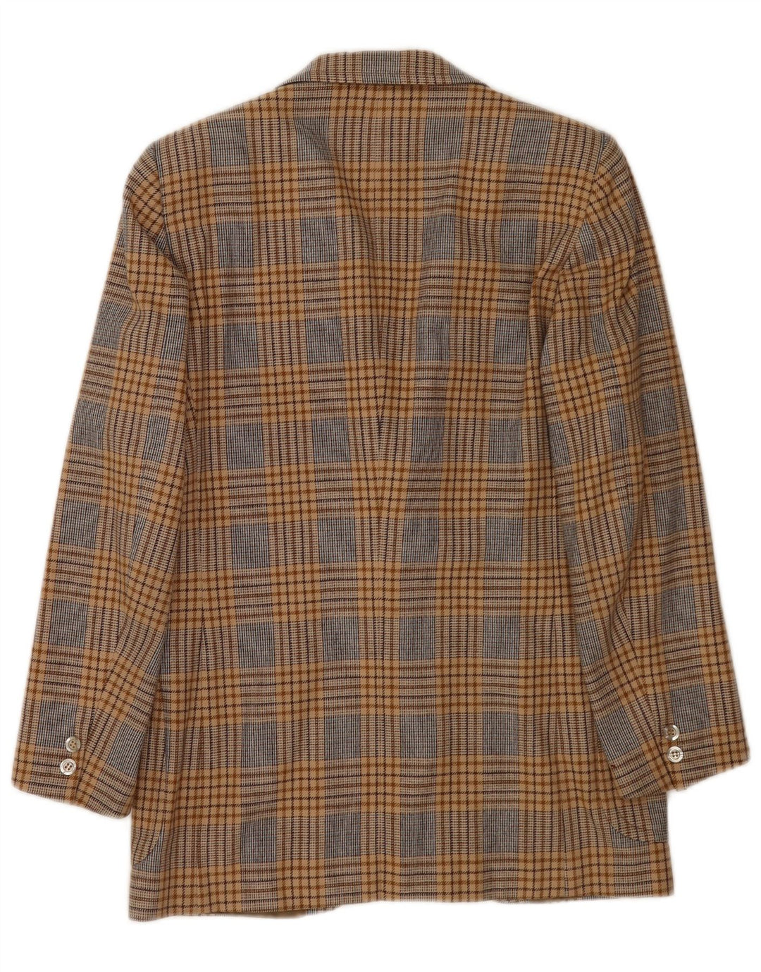 vintage Mens 2 Bouton Blazer Veste UK 36 Petit Pied-de-poule Brun