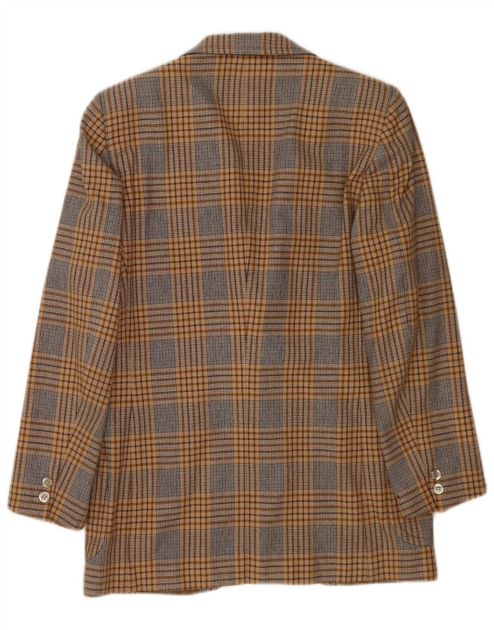 vintage Mens 2 Bouton Blazer Veste UK 36 Petit Pied-de-poule Brun