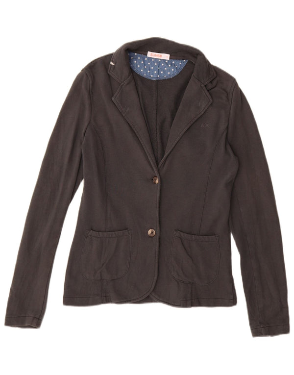 Sun68 Veste blazer à 2 boutons pour femme UK 12 Gris moyen en coton