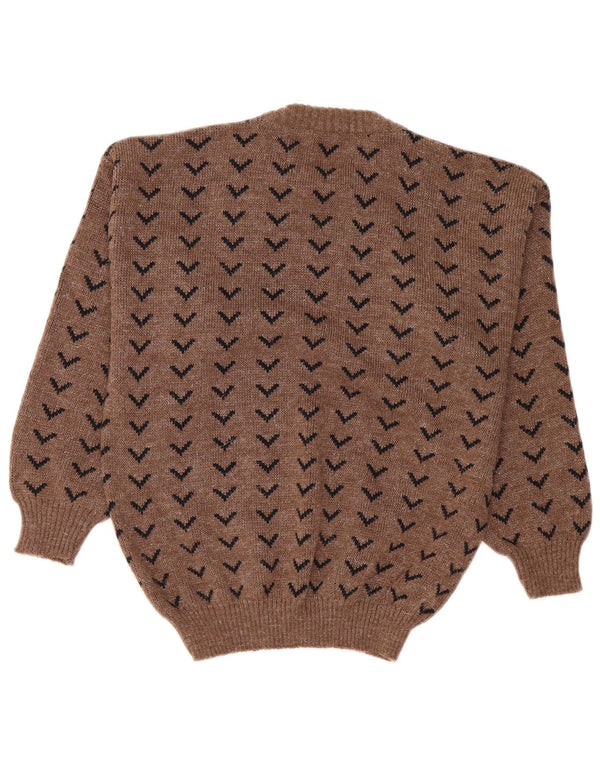 Erredi Pull à col rond pour femme UK 16 Large Marron Floral