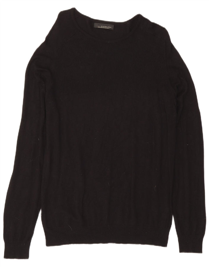 Zara Pull col bateau pour homme Noir Taille L
