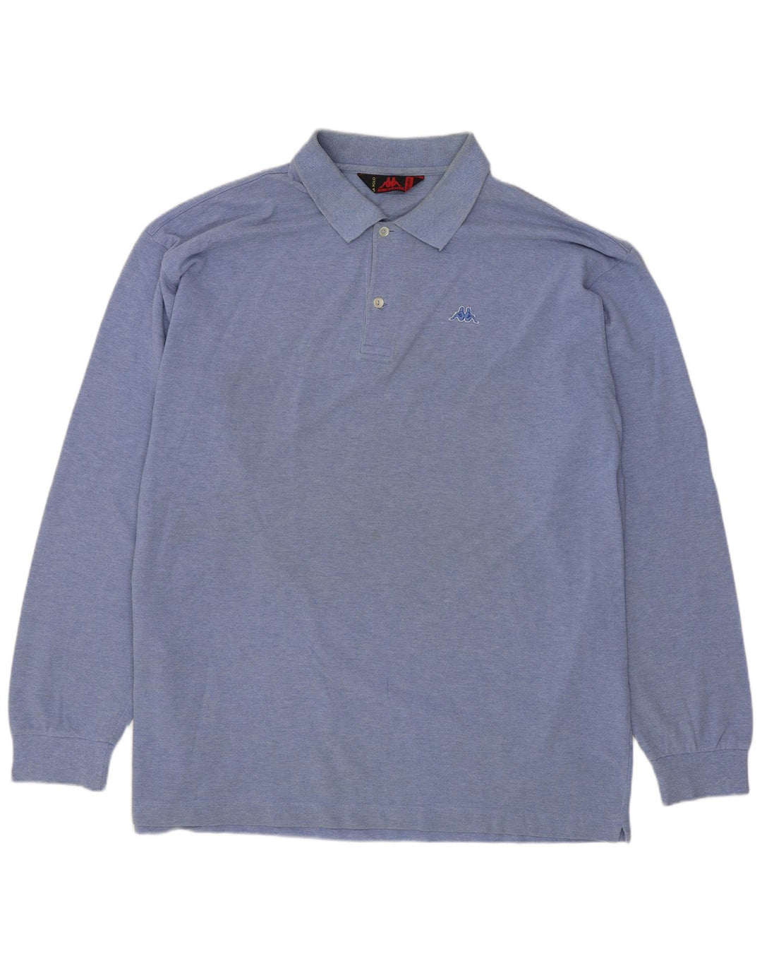KAPPA Polo à manches longues pour homme en coton bleu moyen