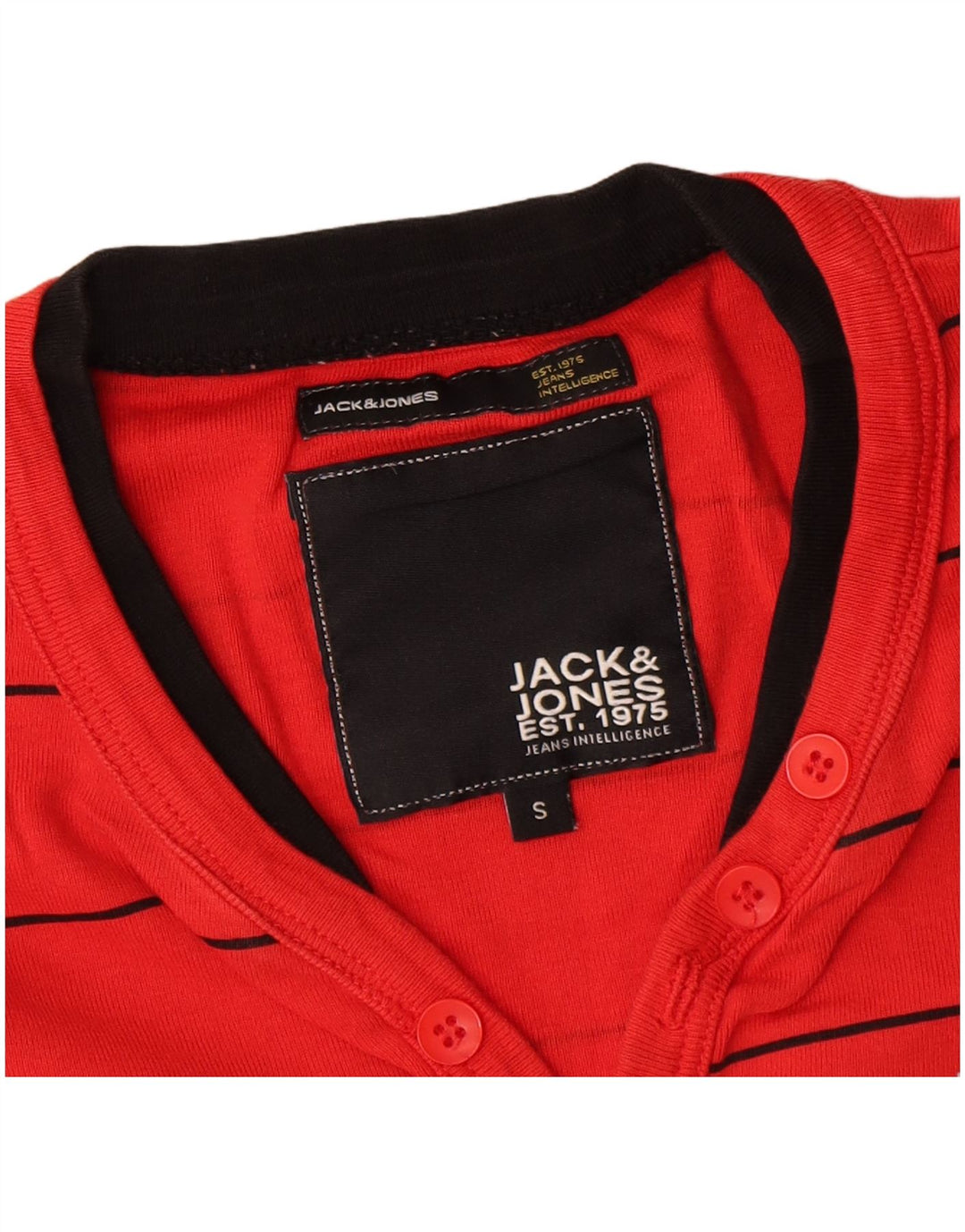 Jack & Jones Haut à manches longues en coton rayé rouge pour homme