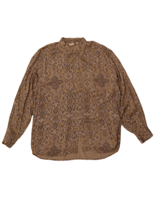 SUIS. & Company Chemise Homme Large Marron Paisley Viscose